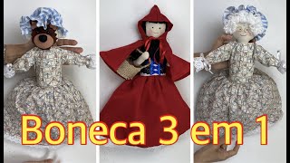 Boneca chapeuzinho vermelha 3 em 1 [upl. by Eta]