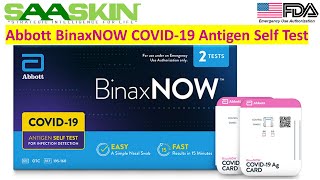 Abbott BinaxNOW™ COVID19 Antigen Self Test Kit  US FDA EUA Approved  Testing Procedure [upl. by Emmeline]