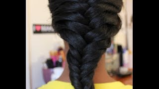 How to Fishtail Braid Tutorial on Relaxed Hair [upl. by Baer]