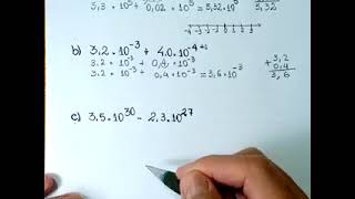 NOTAÇÃO CIENTÍFICA SOMA E SUBTRAÇÃO COM POTÊNCIAS DE BASE DEZ DIFERENTES [upl. by Anytsirhc]