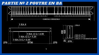 Poutre en BÉTON ARMÉ Dimensionnement et ferraillage Partie 2 [upl. by Eniamrehs876]