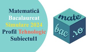 Simulare 2024 Tehnologic  Subiectul 1  Bac Matematica  M3  Rezolvare cu barem [upl. by Ilarrold]