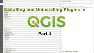 QGIS Tutorial 5  Installing QGIS Plugins [upl. by Louls]