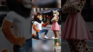 Lion fights black lion to rescue his wife 💓💘💖💖trending love catvideos youtube shortvideo [upl. by Kermie]