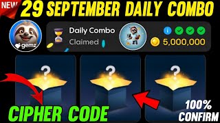 Gemz Daily Cipher amp Combo 29 September Gemz Daily Code  Gemz Daily Combo 29 September Gemz Cipher [upl. by Adnerb]