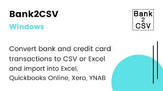 Convert bank statements and transaction files to CSV Bank2CSV Windows [upl. by Pantheas238]