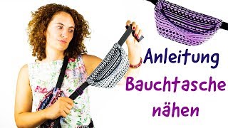 Bauchtasche nähen  Nähanleitung und Schnittmuster [upl. by Assirok]