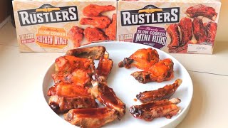 NEW RUSTLERS BUFFALO CHICKEN WINGS amp BBQ MINI RIBS  FOOD REVIEW [upl. by Nedac517]