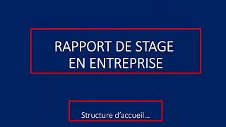 Rapport de stage en entreprise [upl. by Arriec]