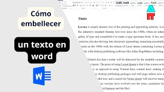 Cómo embellecer un texto en Word [upl. by Atirma]