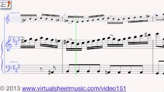 Mozarts Concerto in A major K622 sheet music for clarinet sheet music  Video Score [upl. by Gnen]