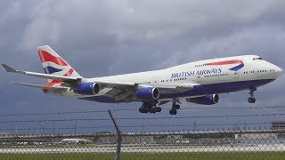 British Airways 747400 Smooth Landing in Miami w ATC [upl. by Hollingsworth108]