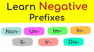 Learn Negative Prefixes in English quotNonquot quotUnquot quotImquot quotInquot quotIrquot quotIlquot quotDisquot with Examples [upl. by Asaeret]