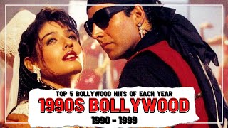 Top 5 Bollywood Hits Of Each Year 1990  1999 [upl. by Ilahtan380]