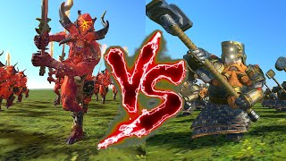 Exalted Bloodletters of Khorne VS Hammerers Total War Warhammer 3 [upl. by Procto675]