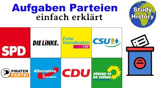 Rolle von Parteien in einer Demokratie I Aufgaben amp Funktionen von Parteien einfach erklärt [upl. by Maxie]