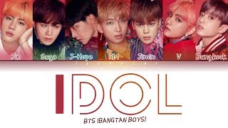 BTS 방탄소년단  IDOL Color Coded Lyrics EngRomHan가사 [upl. by Marillin]