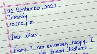 How to write diary writing 2024  Diary entry on meeting an old friend [upl. by Aydin]