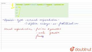 The number of parents involved in Apomixis and Amphimixis  respectively  are  12  NTA NEET [upl. by Server302]