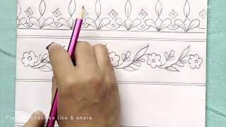 Pencil Drawing Border Designs Tutorial For Beginners [upl. by Retsek655]