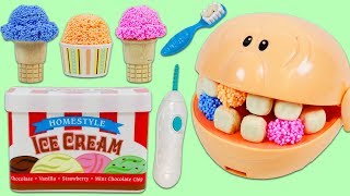 Feeding Mr Play Doh Head Play Foam Ice Cream [upl. by Pollux]