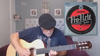 DAddario ProArte EJ45FF Normal Tension Carbon Strings Review  Taylor Academy 12eN [upl. by Nele444]