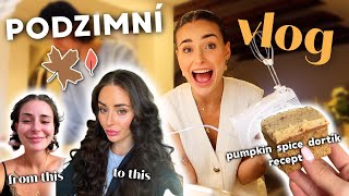 PRVNÍ PODZIMNÍ VLOG II recept na pumpkin spice dortík tutoriál na vlny rozbalování nového nábytku [upl. by Hsetim]