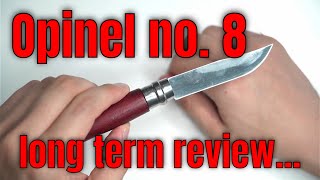 Opinel no 08 Comparison and Longterm Review Standard vs Padouk wood [upl. by Mallin]