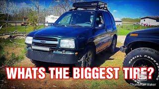 CHEVY TRACKER  WHATS THE BIGGEST TIRE [upl. by Ahterod]