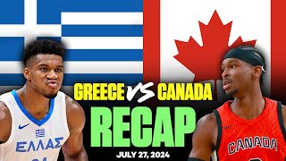 Greece vs Canada Recap  Paris 2024 Basketball Reaction amp Analysis [upl. by Shoemaker]