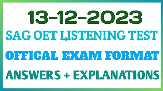 OET LISTENING EXAM ORIENTED TASK 02  OET LISTENING TEST  SAG OET LISTENING [upl. by Alika]