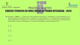 IFRN 2024  Exame Seleção  Questão 24 [upl. by Tad]