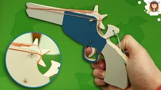 Rubber Band Gun  Tutorial  Cardboard Pistol [upl. by Viveca]