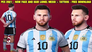 PES 2021  NEW FACE LIONEL MESSI CONVERTIDA DO EFOOTBALL 2023 ARGENTINA  By Gabri Facemaker  4K [upl. by Russon931]