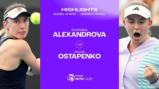 Ekaterina Alexandrova vs Jelena Ostapenko  2024 Adelaide Semifinal  WTA Match Highlights [upl. by Annawal]