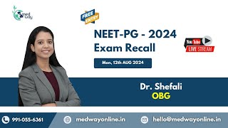 OBG  NEET PG Recall 2024 By Dr Shefali Tyagi [upl. by Leahcimsemaj]