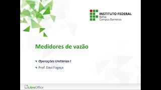 Aula 4  Medidores de vazão e pressão [upl. by Allecnirp]