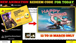 FREE FIRE REDEEM CODE TODAY 13 MARCH REDEEM CODE FREE FIRE  FF REDEEM CODE TODAY 13 MARCH [upl. by Akisej430]