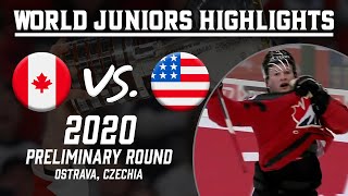 Canada vs United States  2020 WJC Preliminary Round  Extended Highlights [upl. by Felicidad]