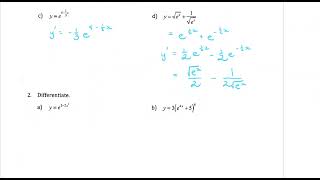 Yr 12 Exponentials and logs 2  Differentiation of exponentials [upl. by Niwroc405]