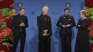 Three Billboards Outside Ebbing Missouri  2018 Golden Globes  Full Backstage Interview [upl. by Atinomar247]