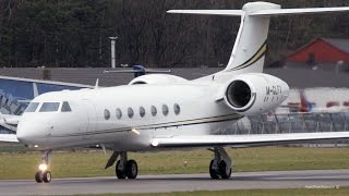 Gulfstream G550 MGLFV TakeOff at Bern Airport [upl. by Snyder]