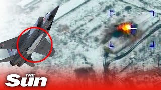 Russia unleashes unstoppable nuclearcapable hypersonic missile destroying Ukraine weapons depot [upl. by Tristam]