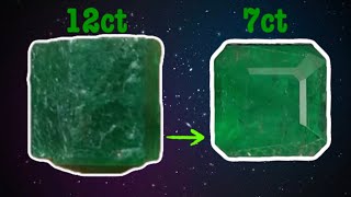 Emerald Gemstone Sawat Lapidary  Emerald Stone Cutting polish Detail VideoHandmade emeraldstone [upl. by Barde214]