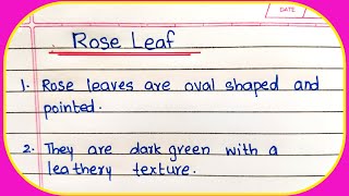 Rose Leaf 10 Lines in English  10 Lines on Rose Leaf  Information About Rose Leaf [upl. by Kelson]