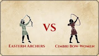 ROME II Total War  Eastern Archers VS Cimbri Bow Women [upl. by Alac]