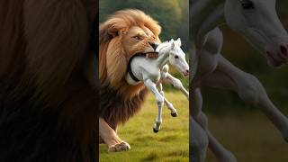 Lion attack on a baby horse 😭 lion horse babyanimals weakanimals helptheanimals rescueanimals [upl. by Stoeber]