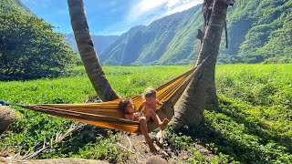 Hiking to Waimanu Valley with kids from Waipi’o Lookout Best Hike on Big Island Hawaii [upl. by Eirena]