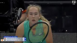 16 yo Mirra Andreeva  Medvedev match point vs Paula Badosa  Tsitsipas World Tennis League [upl. by Mij]