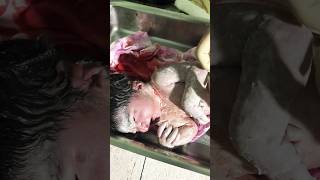 Afterbirth Newborn baby coverd by vermix caseosa youtubeshorts newbornarrival ytshorts shorts [upl. by Giuseppe]